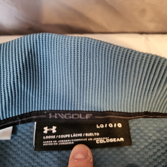 Under Armour Blue ColdGear Golf Pullover, Size Large - Picture 5 of 7